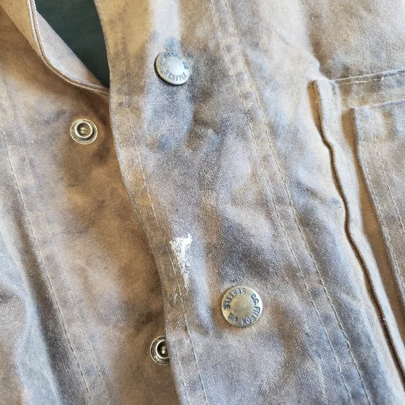 Vintage CC Filson 1990s Waxed Tin Cloth Cruiser Jacket Fully Lined Hunting Ranch - Picture 7 of 16